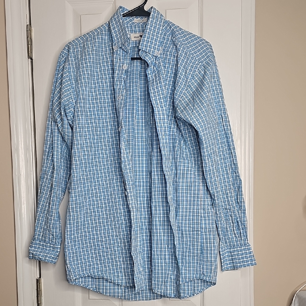 Onward Reserve Stylish Blue Plaid Men's Button Down Casual Shirt